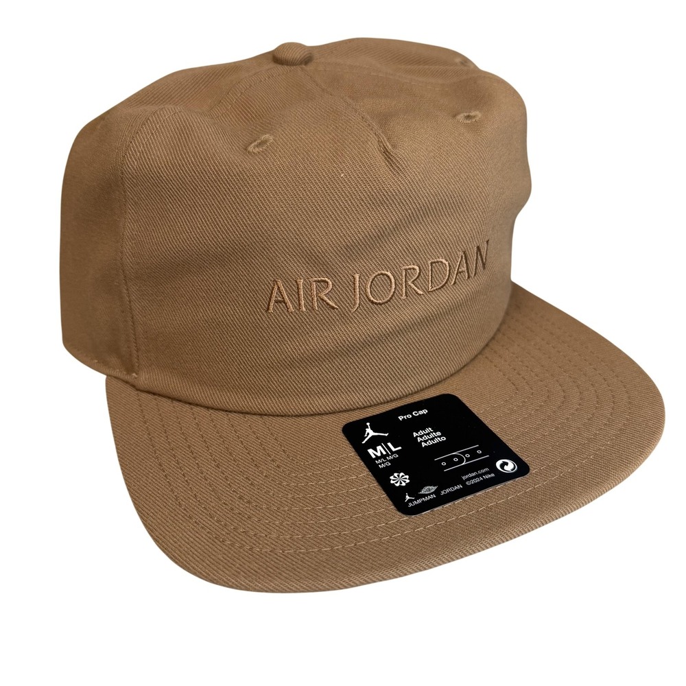 Jordan Air Jordan Pro Cap Snapback Mens Brown Flat Bill Hat FZ2011-223 NEW
